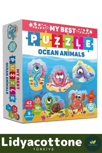 Premium Zeka Geliştirici Eğitici Çocuk El Göz Koordinasyonu My Best Puzzle Okyanus Hayvanları - 3