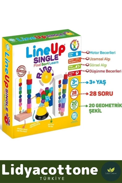 Premium Zeka Geliştirici Öğretici Lineup Single Ring Bul Sırala Ögren Tek Oyuncu Zilli Oyun - 3