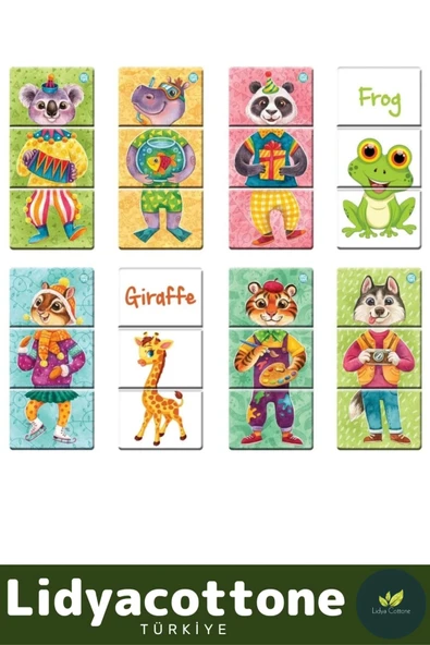 Premium Zeka Geliştirici Çocuk El Göz Koordinasyonu Animals Mix & Match Karıştır Eşleştir Eğlen - 2