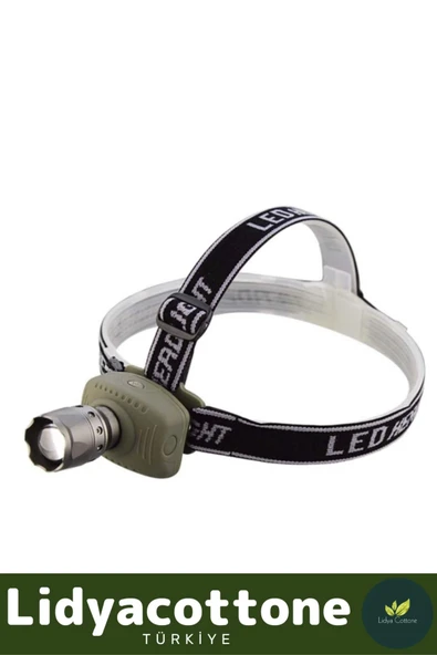 Deluxe Seri 250 Metre Menzilli 130 Lümen Beyaz Işık Plastik Pilli Süper Zoomlu Kafa Lambası - 2