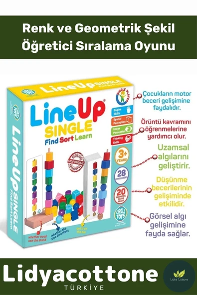 Premium Zeka Geliştirici Motor Becerileri Görsel Algı Geliştirir Lineup Sıngle Bul Sırala Öğren ürün görseli 1