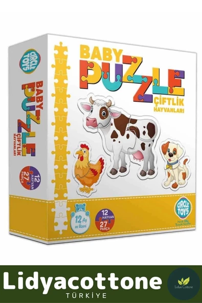 Premium Zeka Geliştirici Eğitici Çocuk El Göz Koordinasyonu Baby Puzzle Çiftlik Hayvanları - 3