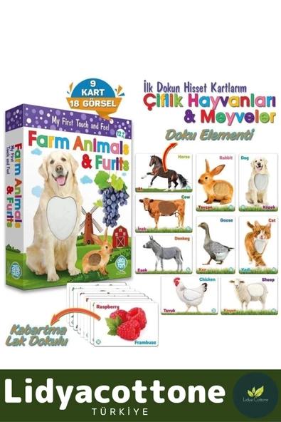 Premium I?nce Motor Gelişimi Görsel Algı Öğrenme Dokun Hisset Çiftlik Hayvanları Ve Meyveler - 3