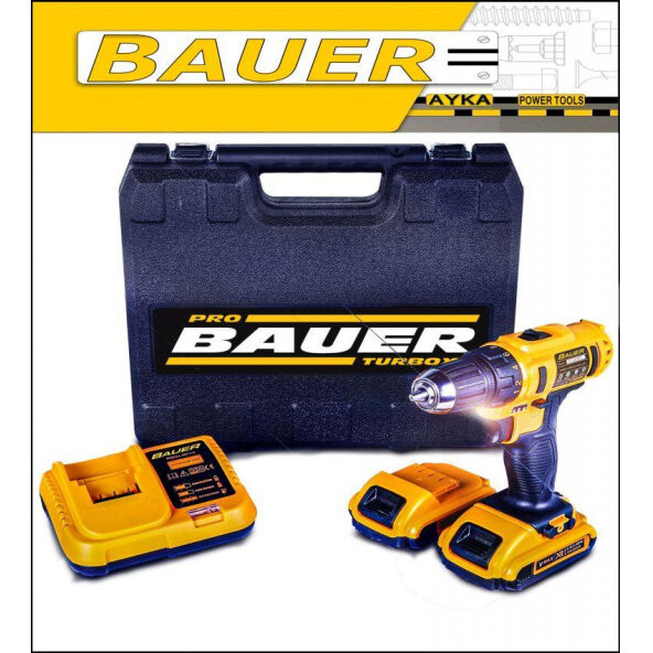 Bauer BR3650TXL 36 Volt 5 Amper Li-On Çift Akülü Metal Şanzımanlı Darbeli Vidalama Matkap