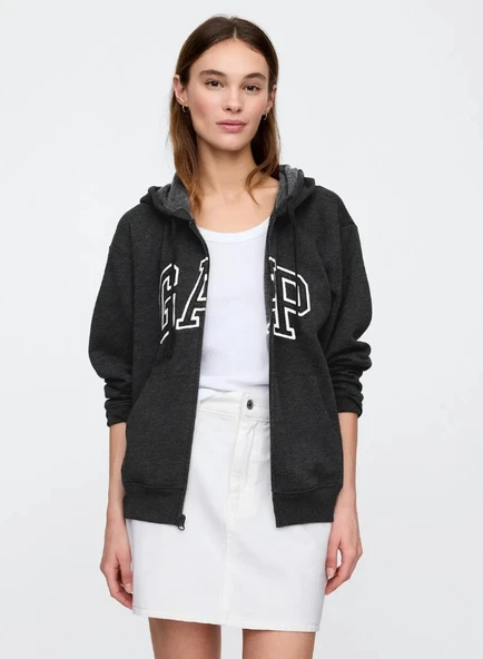 Gap V-Frch Exc Herıtage Fz Hoodie Kapüşonlu Fermuarlı Kadın Sweatshirt - 2