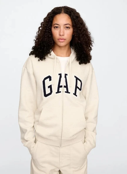 Gap V-Frch Exc Herıtage Fz Hoodie Kapüşonlu Fermuarlı Kadın Sweatshirt