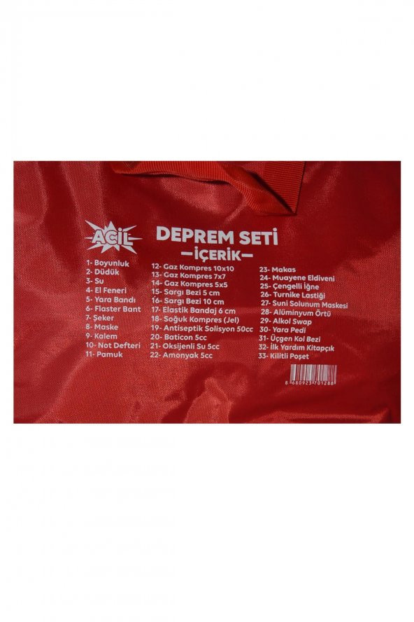 Kkdavm Deprem Çantası Afet ve Acil Durum Ilk Yardım Seti - 2