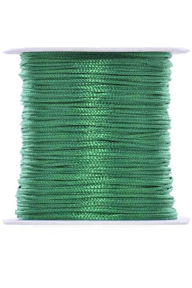 Paraşüt İpi, Bileklik-Kolye örgü ipi 1 mm 50 metre Yeşil - 1