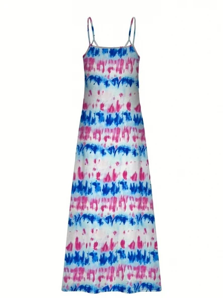 Lucky Life Kadın Askılı Tam Boy Süprem Elbise - Resim 5