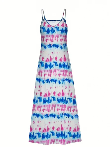 Lucky Life Kadın Askılı Tam Boy Süprem Elbise - Resim 4