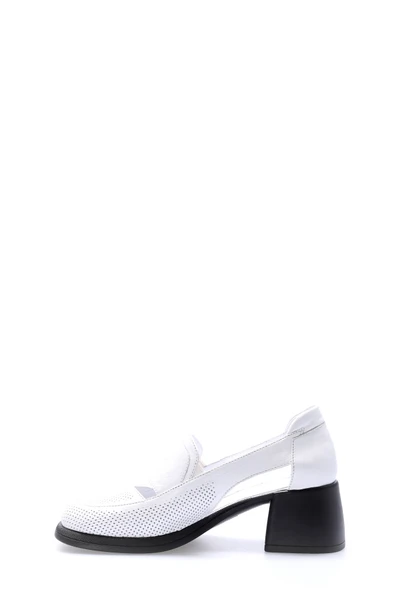 Hakiki Deri  Kadın Kalın Topuklu Ayakkabı 217ZA758-02 - Resim 3