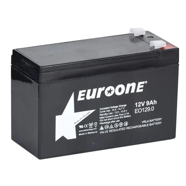 EUROONE EO-129.0 12 VOLT - 9 AMPER AKÜ  (150 X 65 X 90 MM) (4172)