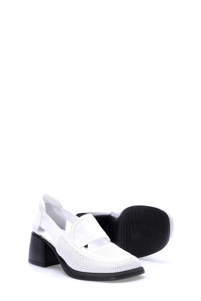 Hakiki Deri  Kadın Kalın Topuklu Ayakkabı 217ZA758-02 - Resim 4