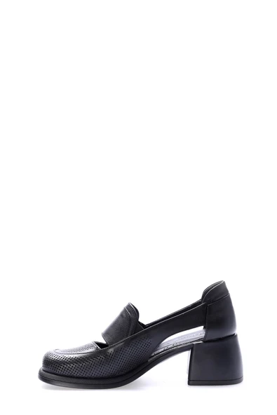 Hakiki Deri  Kadın Kalın Topuklu Ayakkabı 217ZA758-02 - Resim 8