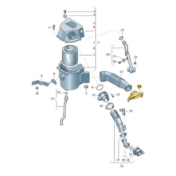Skoda Fabia 2011-2014 1.6TDi CAY Hava Kanalı Girişi 6R0129621 - 3