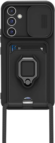 Zipax Samsung Galaxy S25 Ultra Kamera Korumalı Standlı Kartlıklı Azn-Zuma - Resim 2