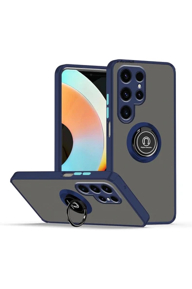 Zipax Samsung Galaxy S25 Ultra Kılıf Soft Yüzüklü Standlı Mat Yüzey Azn-MntrYuzuk ürün görseli 1