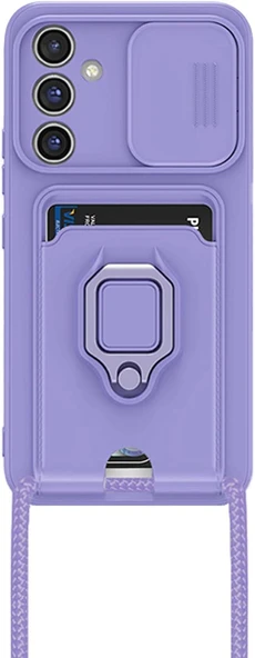 Zipax Samsung Galaxy A56 Kamera Korumalı Standlı Kartlıklı Azn-Zuma - Resim 2