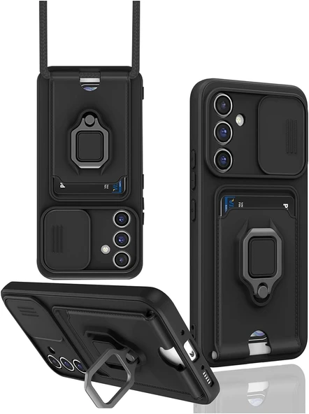 Zipax Samsung Galaxy A26 Kamera Korumalı Standlı Kartlıklı Azn-Zuma ürün görseli 1