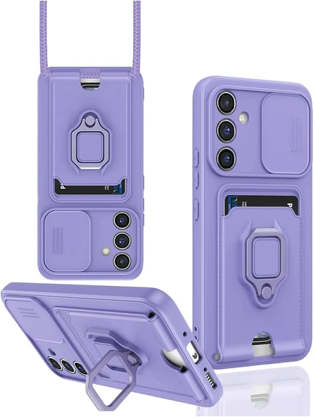 Zipax Samsung Galaxy A36 Kamera Korumalı Standlı Kartlıklı Azn-Zuma