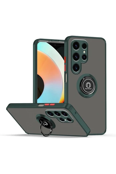 Zipax Samsung Galaxy S25 Ultra Kılıf Soft Yüzüklü Standlı Mat Yüzey Azn-MntrYuzuk ürün görseli 1