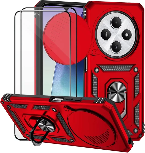 Zipax Xiaomi Redmi 14C / Poco C75  Kılıf Sürgülü Kamera Korumalı Tank Kapak Azn-SrVega