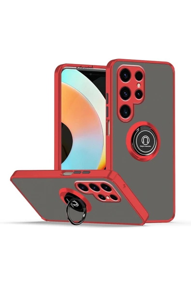 Zipax Samsung Galaxy S25 Ultra Kılıf Soft Yüzüklü Standlı Mat Yüzey Azn-MntrYuzuk ürün görseli 1
