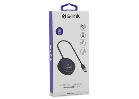 S-link Swapp SW-U300 4 Port Usb 3.0 Gri Usb Hub - 3