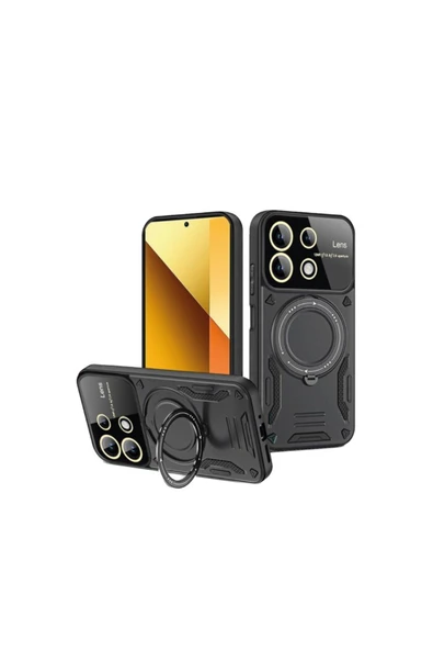 Zipax Xiaomi Redmi Note 13 Pro 4G Kamera Korumalı Lensli Magesafe Standlı Azn-JoyLens