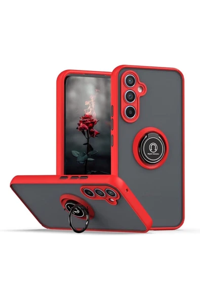 Zipax Samsung Galaxy S25 Kılıf Soft Yüzüklü Standlı Mat Yüzey Azn-MntrYuzuk ürün görseli 1