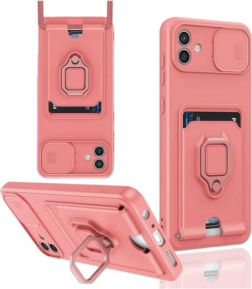 Zipax Samsung Galaxy A06 Kamera Korumalı Standlı Kartlıklı Azn-Zuma ürün görseli 1