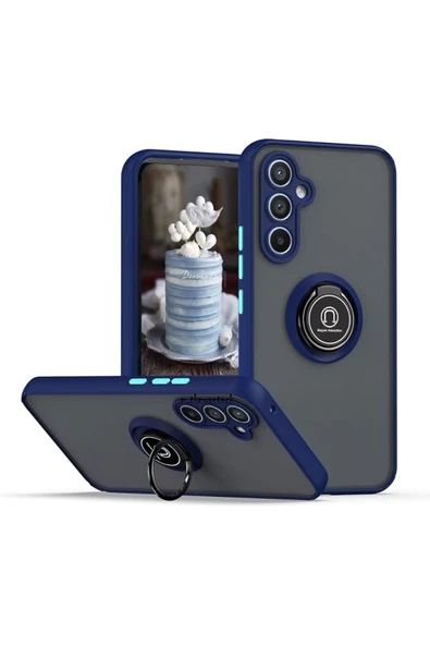 Zipax Samsung Galaxy S24 FE Kılıf Soft Yüzüklü Standlı Mat Yüzey Azn-MntrYuzuk ürün görseli 1