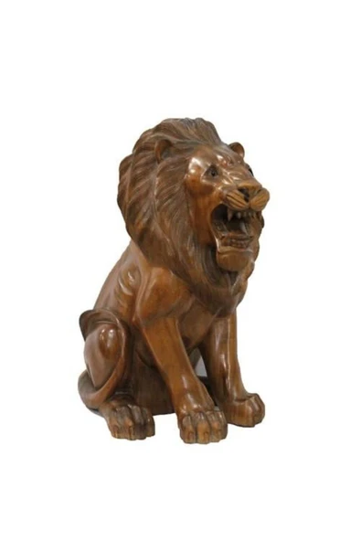 Ahşap Aslan Figürü 50 Cm
