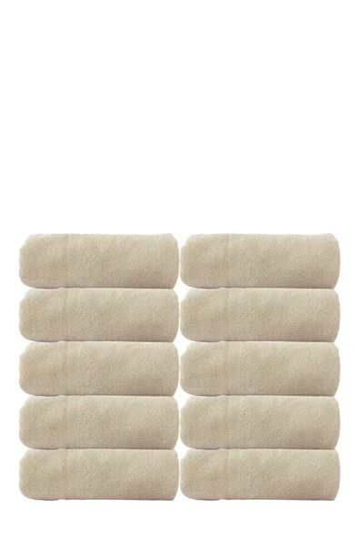 10'lu Bej El Havlusu - 50x90 Cm, 225 Gr, %100 Pamuk, Spa Ve Otel Havlusu, Günlük Kullanıma Uygun - 2