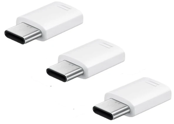 Samsung EE-GN930K Type-C to Micro USB Adapter 3lü, Beyaz (Samsung Türkiye Garantili) - 2