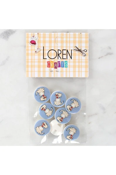 Loren Crafts 8'li Köpek Düğme - 1243