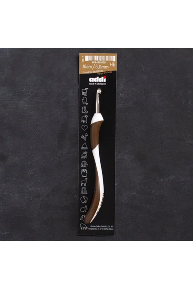 Addi Swing 5mm 16cm Kahverengi Ergonomik Yün Tığ -