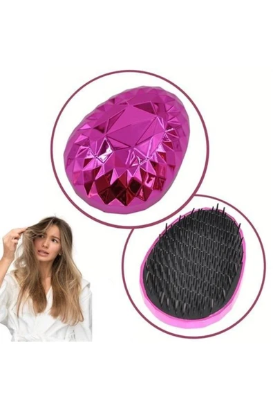 BUFFER® Neon Pembe Düzleştirici Tarak Geniş AralıklıHer Saç Tipine Uygun Fırçalı Saç Düzleştirici