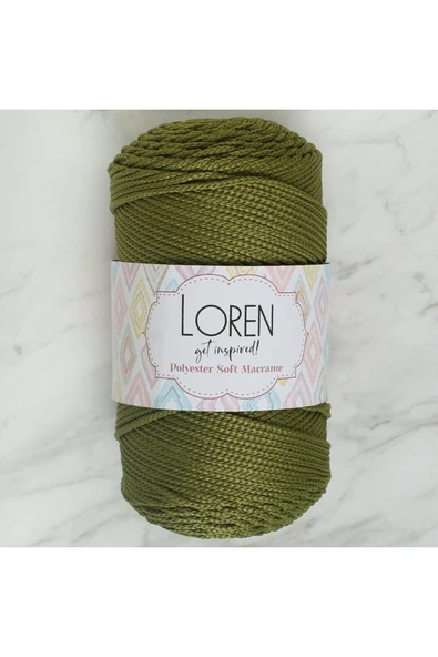 Loren Polyester Soft Macrame Yeşil El Örgü İpi - LM010 - 34429 - 1