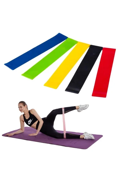 BUFFER®  5li Egzersiz Direnç Bant Seti Pilates Crossfit Ekipmanları