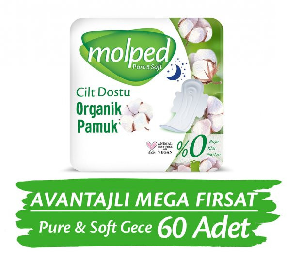 Molped Pure&Soft Gece Avantajlı Mega Fırsat Paketi 60 Adet