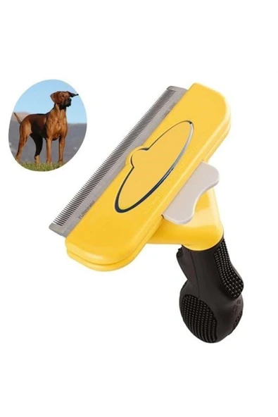BUFFER® Kedi ve Köpekler İçin Kısa Tüylü Köpek Tarağı Tüy Toplayıcı Tarak Large