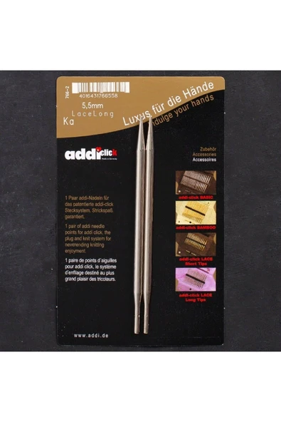 Addi Click Lace 5,5mm Değiştirilebilir Uzun Uçlu D
