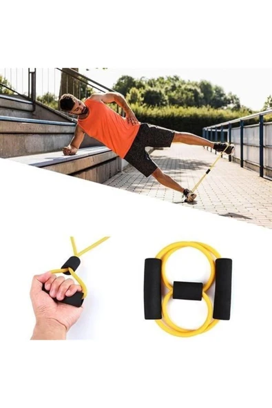 BUFFER® 8 Şeklinde Direnç Bandı Yoga Plates Ve Vücut Geliştirme Egzersiz Bandı