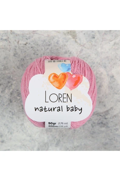 Loren Natural Baby Pembe El Örgü İpi - R100