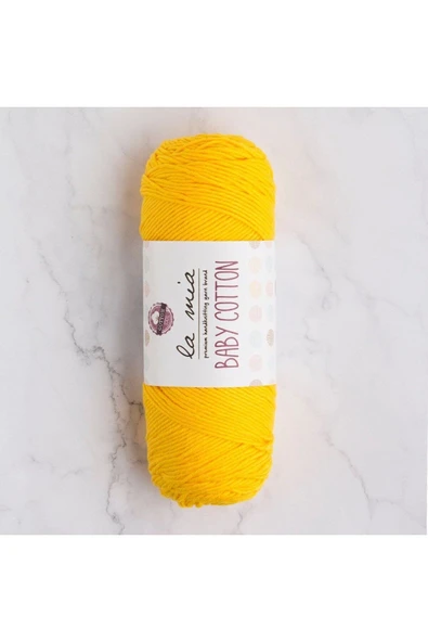 La Mia Baby Cotton Hardal Sarısı El Örgü İpi - L003 - 33632