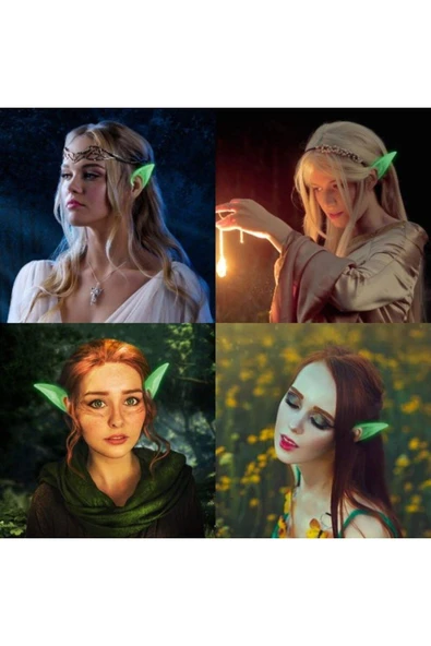 Karanlıkta Yanan Fosforlu Lateks Elf Kulağı 1 Çift