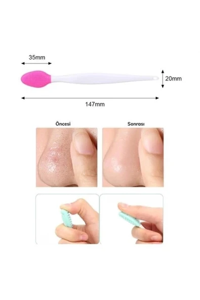 Adshome® 2 Adet Dudak Fırçası Peeling Etkili Gözenek Siyah Nokta Temizleyici Giderici Çift Yön - 3