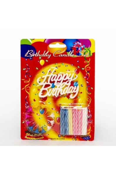 Rengarenk Happy Birthday Doğum Günü Mumları