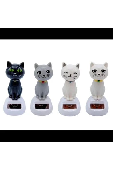 Güneş Enerjili Sallanan Kedi Figürü